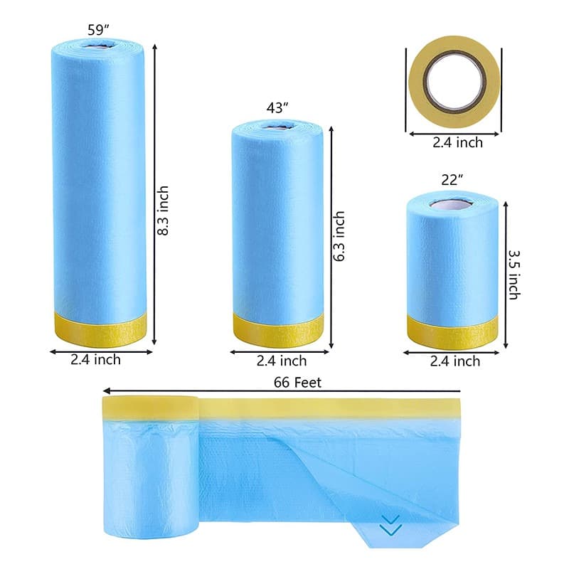 Előragasztott kék takarófólia